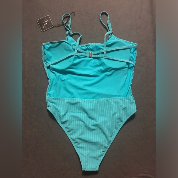 NWT Zaful Ribbed Open Back Swimsuit - Picture 2 of 16